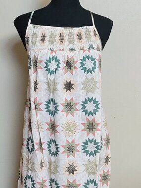 XXL tall girl friendly sundress, with large frill bottom. patchwork pattern